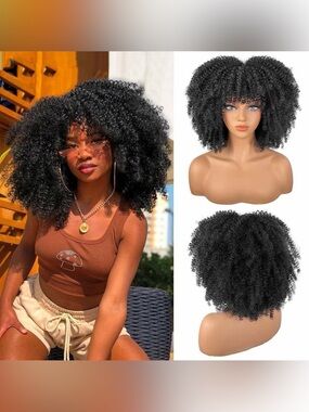 Black Afro Kinky Curly Women's Wig - Unbranded